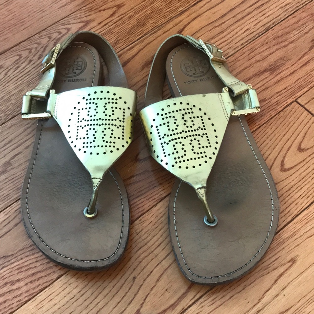 Gold Tory Burch Sandals Size 7